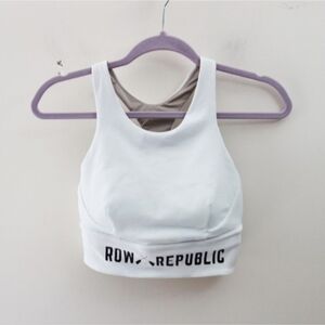 Lululemon High Neck Longline White "ROW Republic" Sports Bra (8)